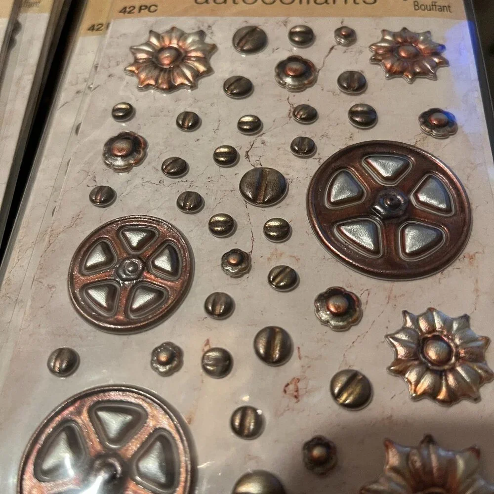 Puffy Stickers‎ -  Ornate Frames Steampunk Industrial  (10 packs) NEW